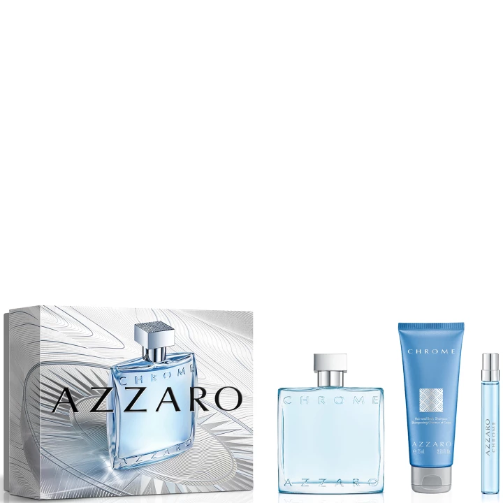 Azzaro Chrome Coffret Eau de Toilette, Shampoing et Format Voyage - AZZARO - Incenza