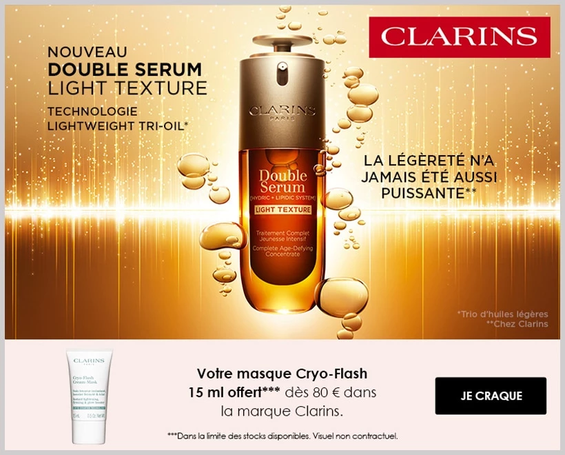 Double Serum Light Texture Sérum Anti-âge Texture Légère CLARINS - incenza